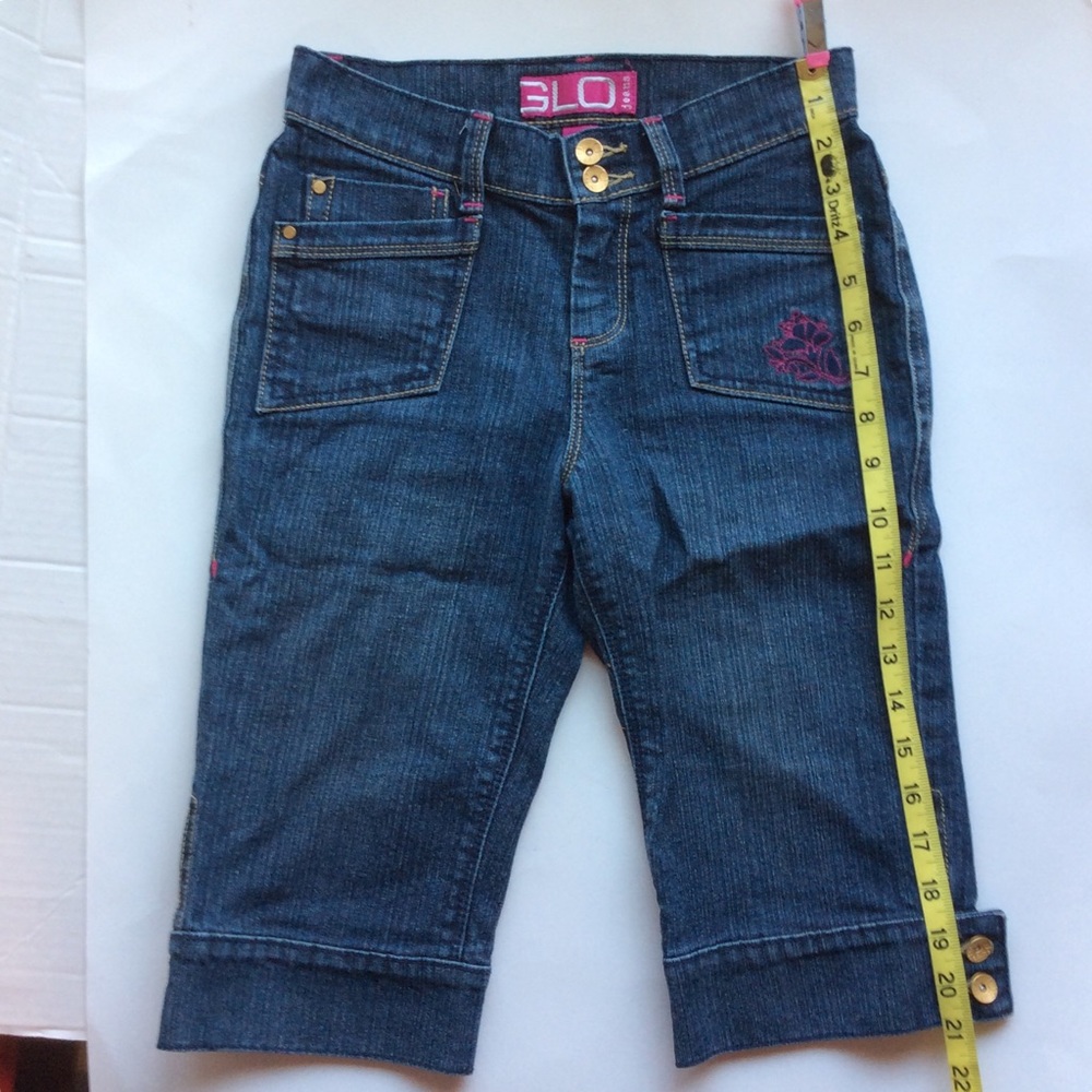 GLO Girls Long Jean Bermuda Shorts, Size 12